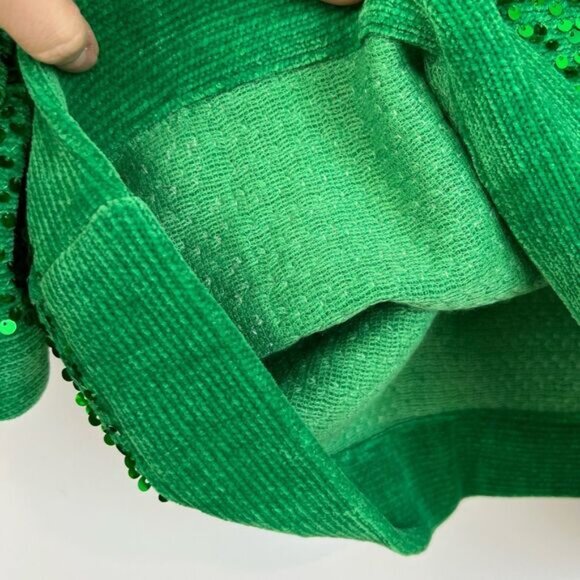 ZARA NEW SEQUIN KNIT VELOUR TUNIC TOP LIMITED EDTION GREEN SIZE SMALL - Picture 7 of 15